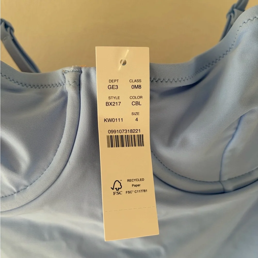 J. Crew Light Blue Molded-Cup One-Piece Swimsuit